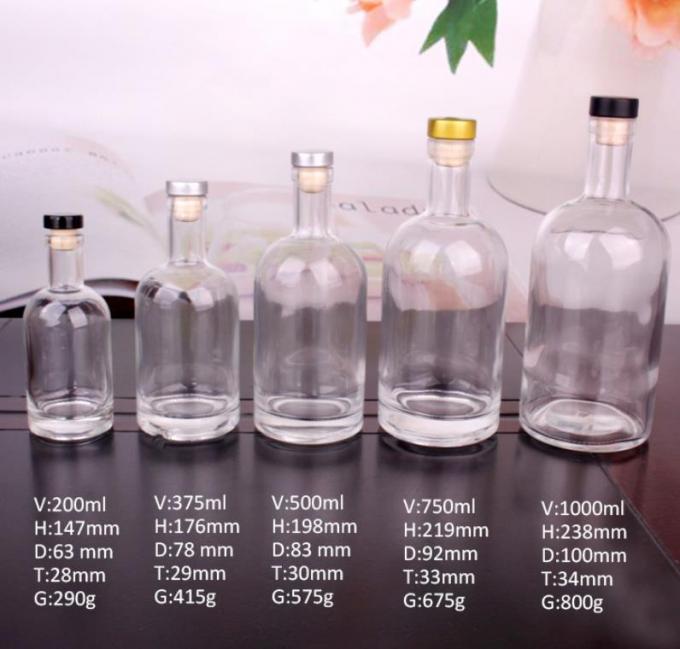 Дешевая цена750ml Флинтовые стеклянные бутылки с алкоголем на заказ для коктейлей виски ром 1