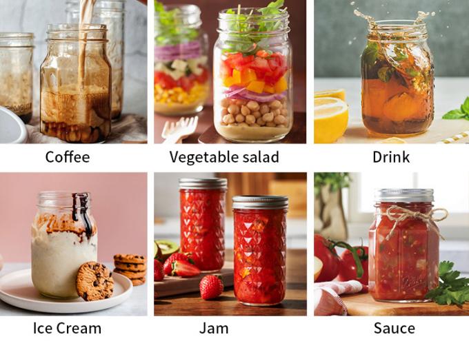 Новый дизайн пищевых стеклянных Mason Jar Clear 450ml 250ml Mini Jar с крышками 3