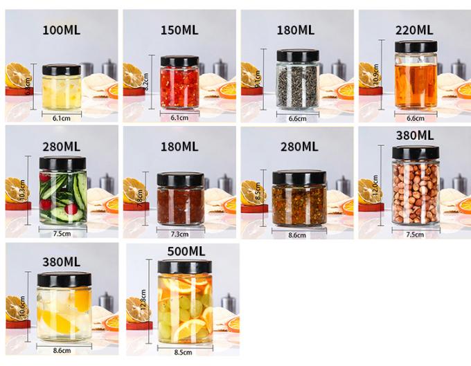 Пищевая промышленность Использование 1oz 4Oz 8Oz Круглая форма Прозрачный пустой контейнер для хранения Стеклянная желе варенье Мёд соус банка 3
