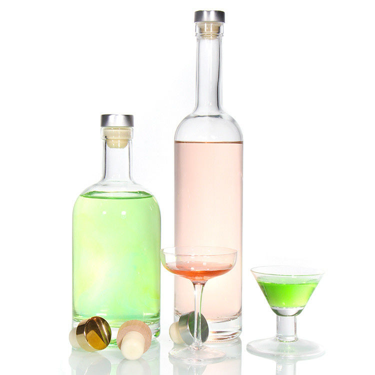 Дешевая цена750ml Флинтовые стеклянные бутылки с алкоголем на заказ для коктейлей виски ром