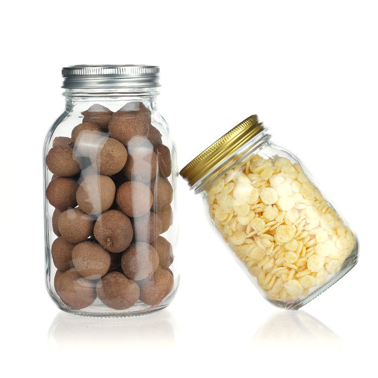 Высококачественная прозрачная упаковка пищевых продуктов Хранение Круглое стеклянное бутылочко с алюминиевой крышкой