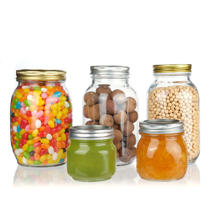 Низкая цена Круглая формаКарашка Прозрачное стекло Mason Jar с крышкой Хранение Пустая стеклянная банка
