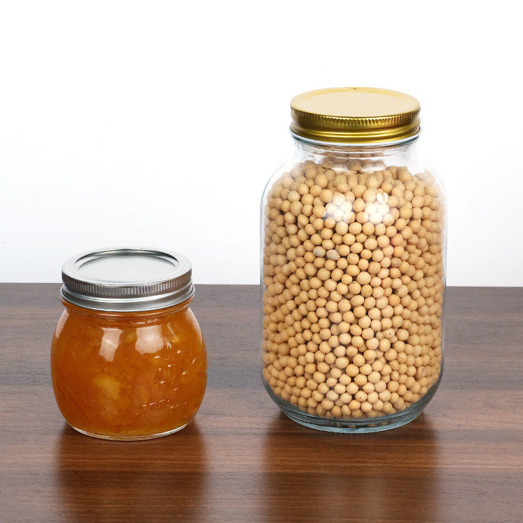 Низкая цена Круглая формаКарашка Прозрачное стекло Mason Jar с крышкой Хранение Пустая стеклянная банка