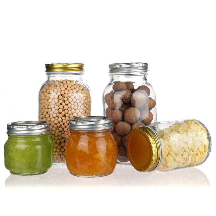 Низкая цена Круглая формаКарашка Прозрачное стекло Mason Jar с крышкой Хранение Пустая стеклянная банка