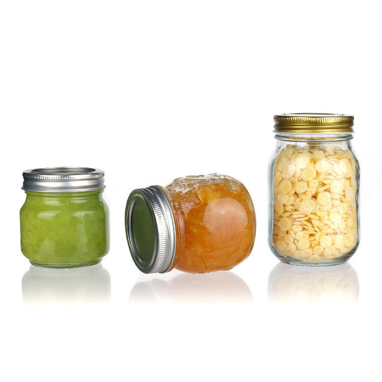 Низкая цена Круглая формаКарашка Прозрачное стекло Mason Jar с крышкой Хранение Пустая стеклянная банка