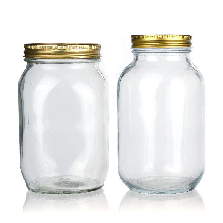 Низкая цена Круглая формаКарашка Прозрачное стекло Mason Jar с крышкой Хранение Пустая стеклянная банка