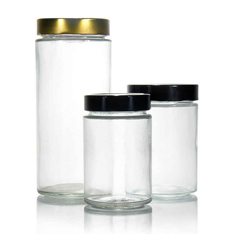 Частное торговое наименование 380Ml 500Ml 750Ml 1L цилиндрическая форма медовая банка стеклянная банка с оловянной крышкой