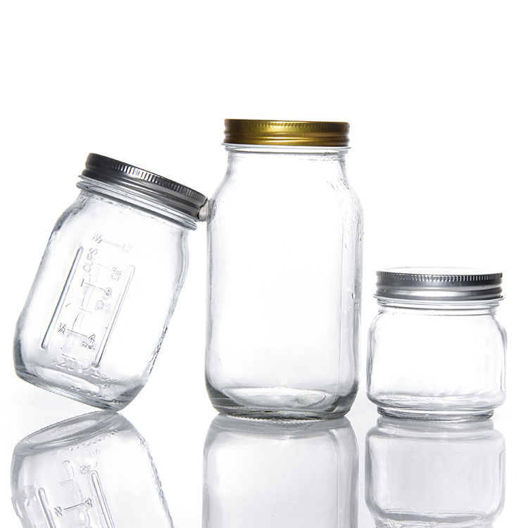 Дешевая цена Круглый 180Ml 280Ml 380Ml 500Ml Продовольственный пакет Стеклянные банки с винтовой крышкой