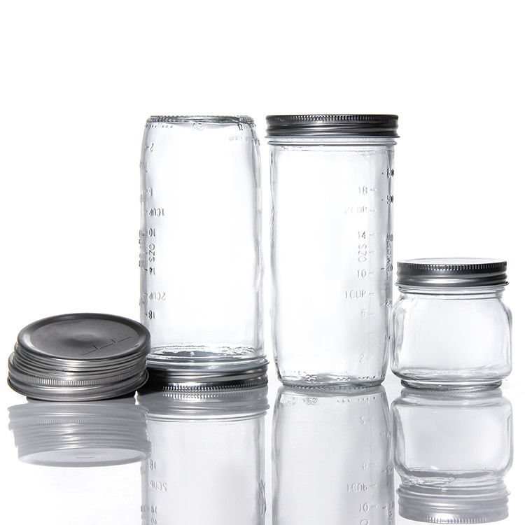 Дешевая цена Круглый 180Ml 280Ml 380Ml 500Ml Продовольственный пакет Стеклянные банки с винтовой крышкой