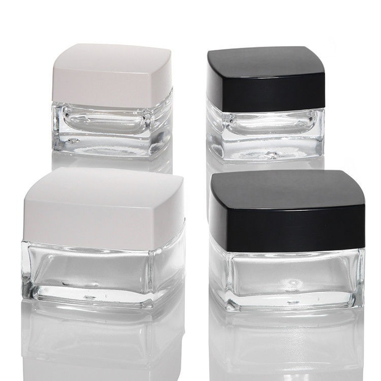 Пустая косметическая бутылка Опаковка 30ml 50ml 100ml Матвое стекло Крем для ухода за кожей банка с черно-белым крышкой