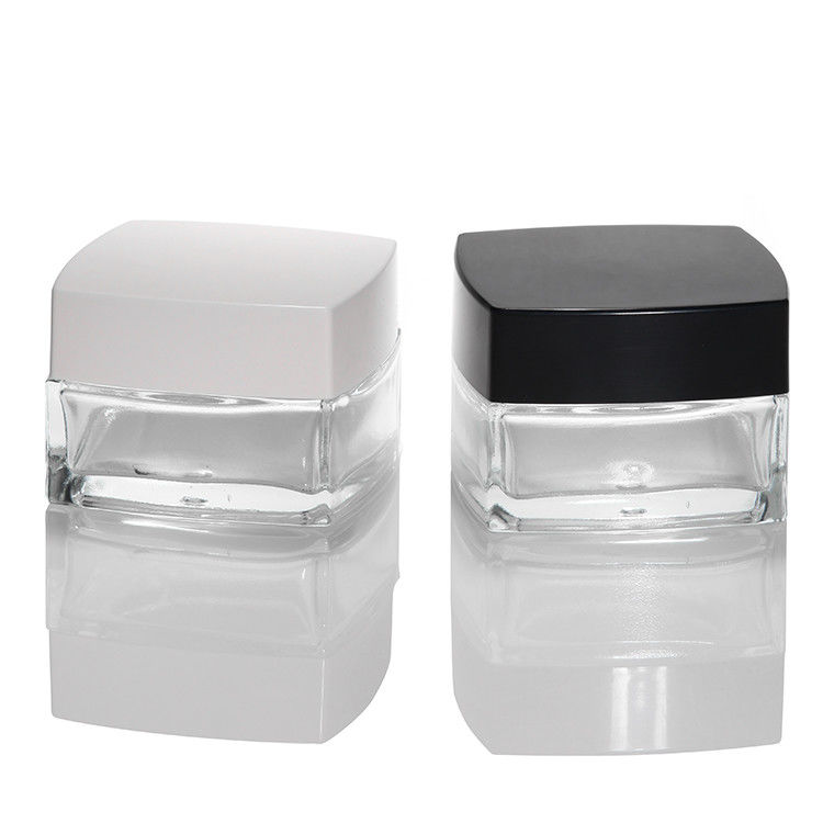 Пустая косметическая бутылка Опаковка 30ml 50ml 100ml Матвое стекло Крем для ухода за кожей банка с черно-белым крышкой