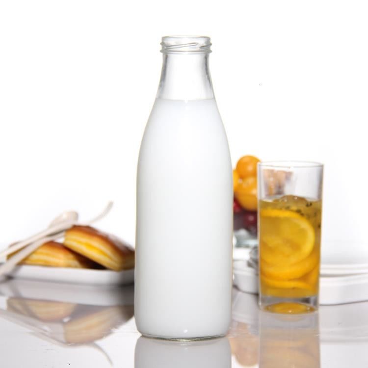 Бессвинцовые французские круги 25oz 32oz Стеклянные бутылки с свежим молоком для мороженого напитка