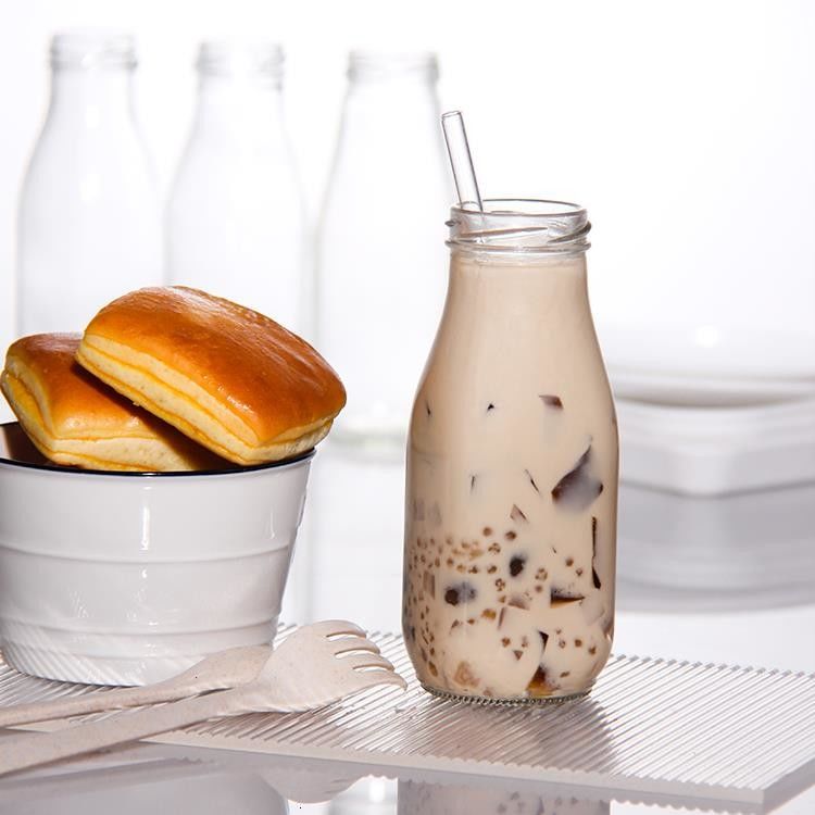 Бессвинцовые французские круги 25oz 32oz Стеклянные бутылки с свежим молоком для мороженого напитка